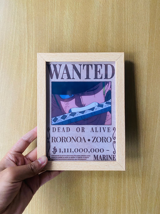 Zoro Wanted Bounty / Photo Frame